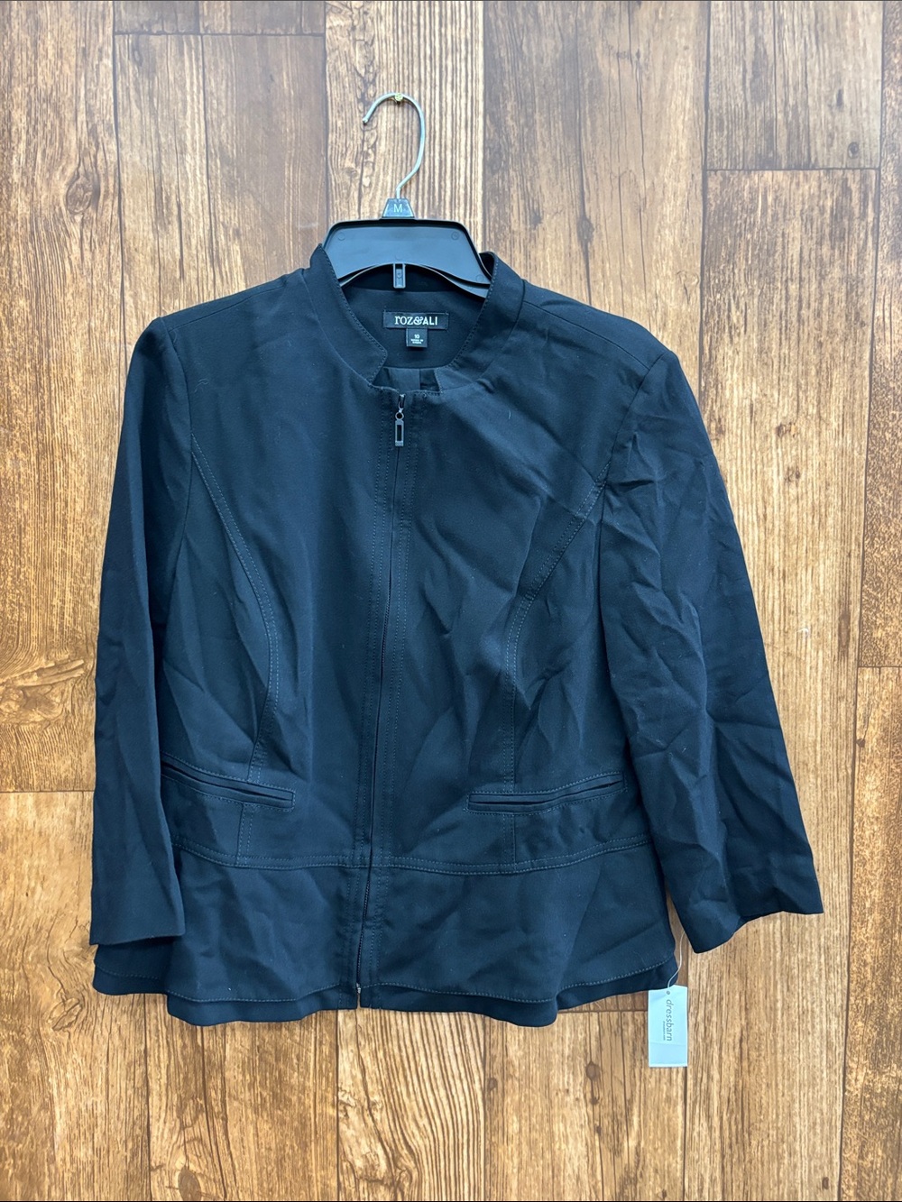 Roz & Ali Black Lightweight Zip-Front Shirt Jacket